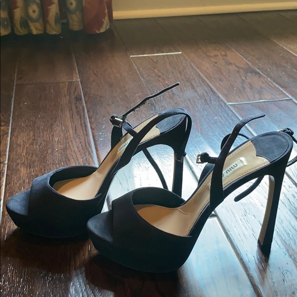 **NEVER WORN** Miu Miu navy suede sandals - Picture 2 of 7